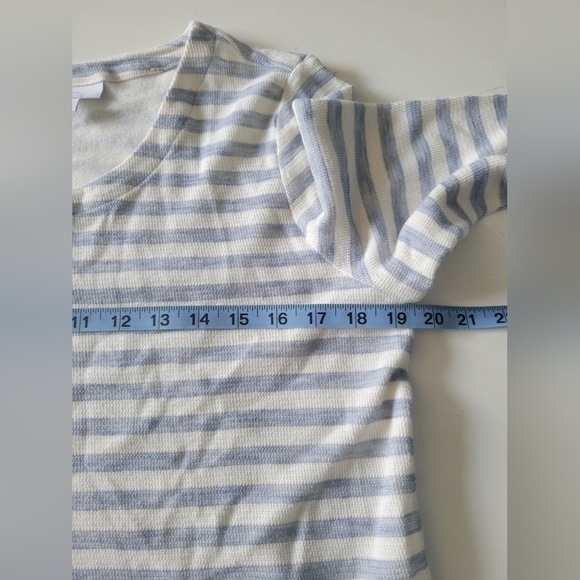 J.Jill Stripe Fringe Boho Beach Tops Small Blue - Picture 7 of 8